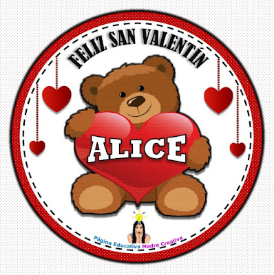 Cartelito por San Valentín - Nombre Alice