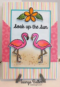 Sunny Studio Stamps: Tropical Paradise Flamingo Card by Taunya Butler