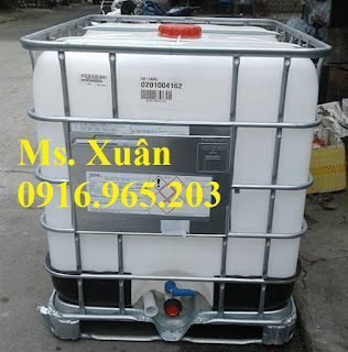 Tank nhựa cũ 1000L, thùng nhựa cũ có khung thép giá rẻ