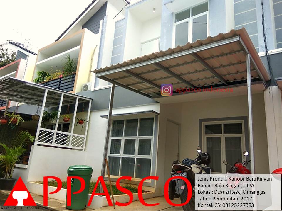 Kanopi Minimalis  Baja  Ringan  Atap  UPVC di Cimanggis 