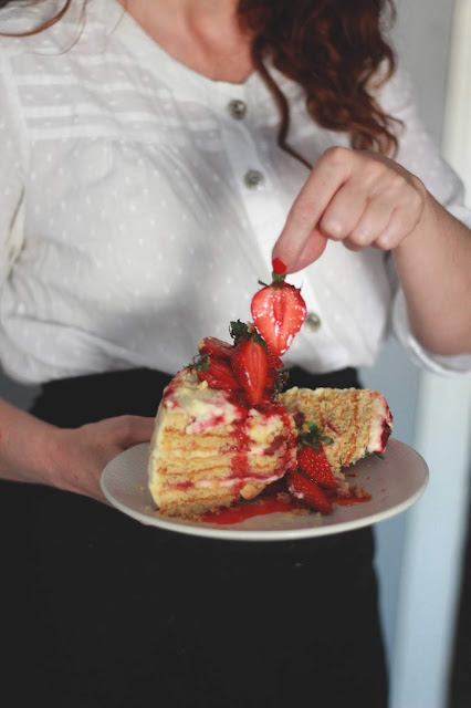 Tarta de Fresas, Limón y mascarpone. receta kidsandchic