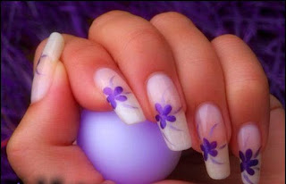 stickers ongles, déco fleurs