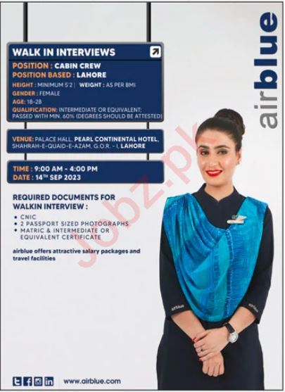 Air Blue Management Jobs In Lahore 2023
