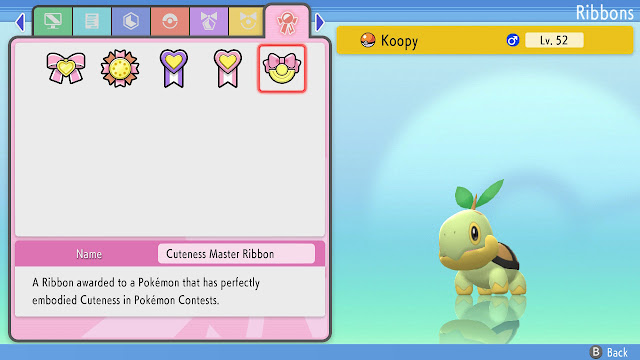 Pokémon Shining Pearl Turtwig Cuteness Master Ribbon