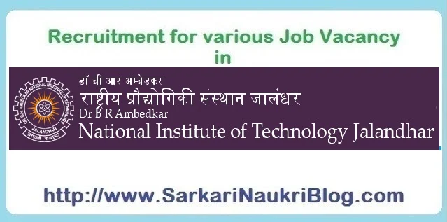 Naukri Vacancy Recruitment NIT Jalandhar