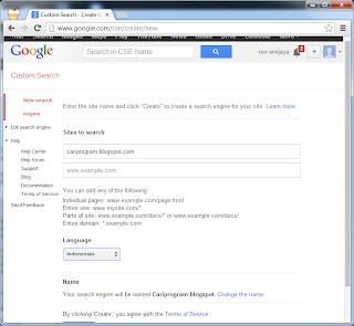 Membuat Google Custom Search pada Web atau Blog New Search Engine