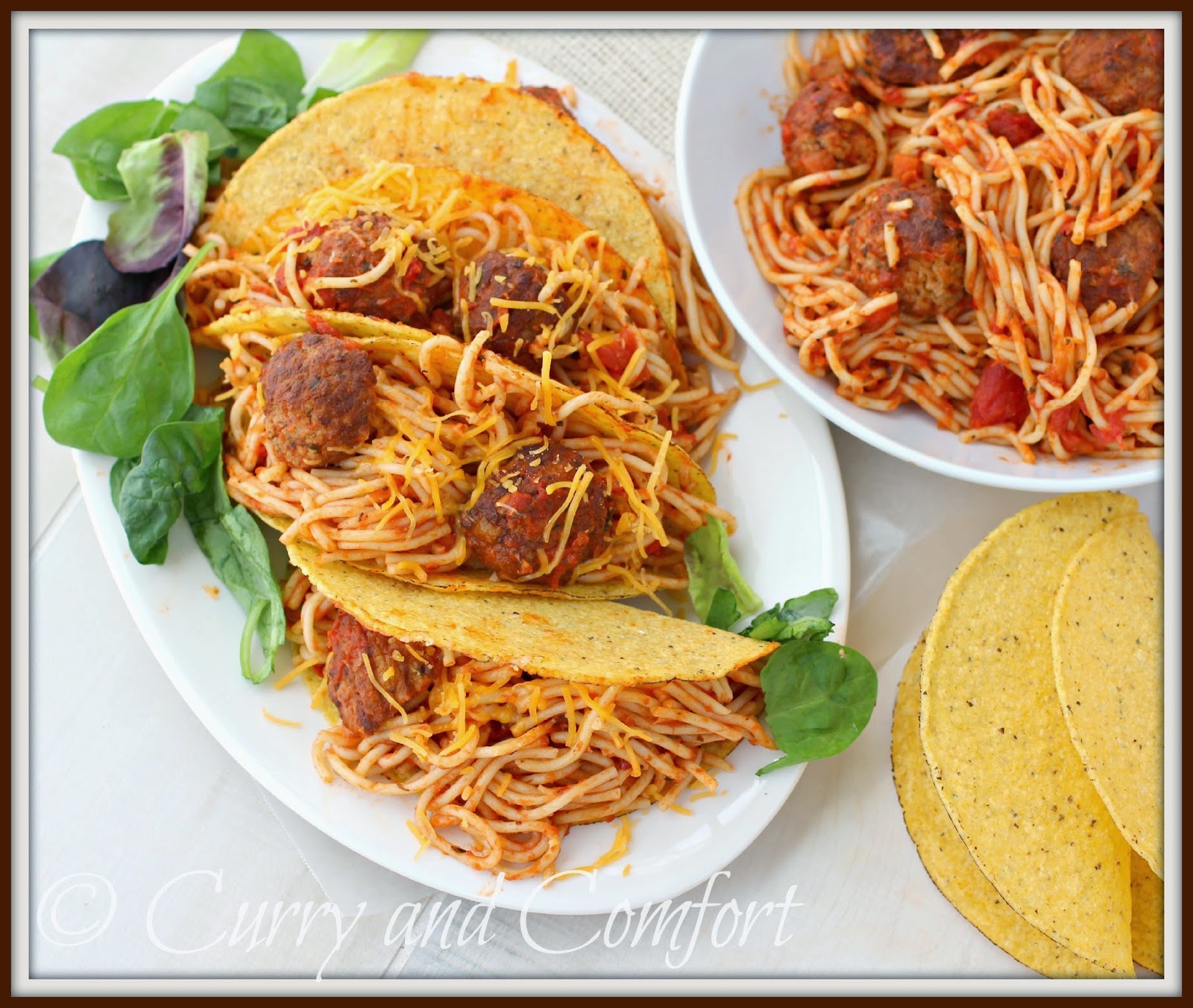 Kitchen Simmer Spaghetti And Meatball Tacos