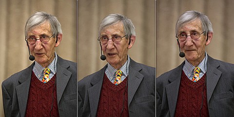 Фримен Дайсон на лекции Еретические мысли о науке и обществе, Москва, 23 марта 2009 года