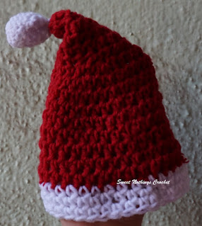 santa preemie baby cap - a free crochet pattern from Sweet Nothings Crochet