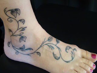 flower foot tattoos