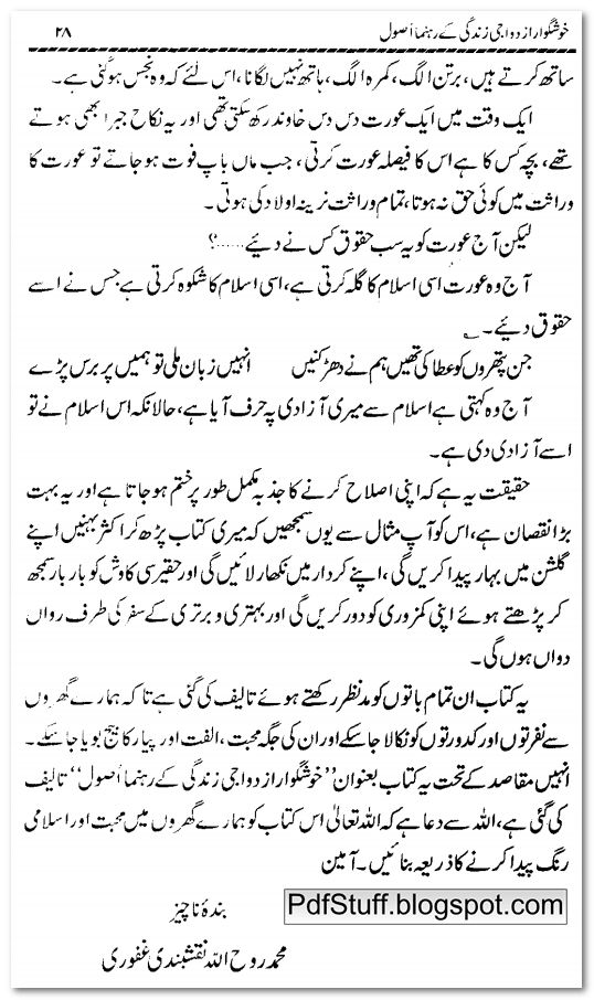 Preface of Urdu book Khushgawar Izdiwaji Zindagi K Rehnuma Usool