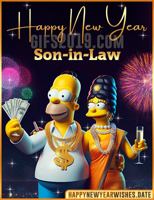 Homer Simpson New Year gif for Son in Law