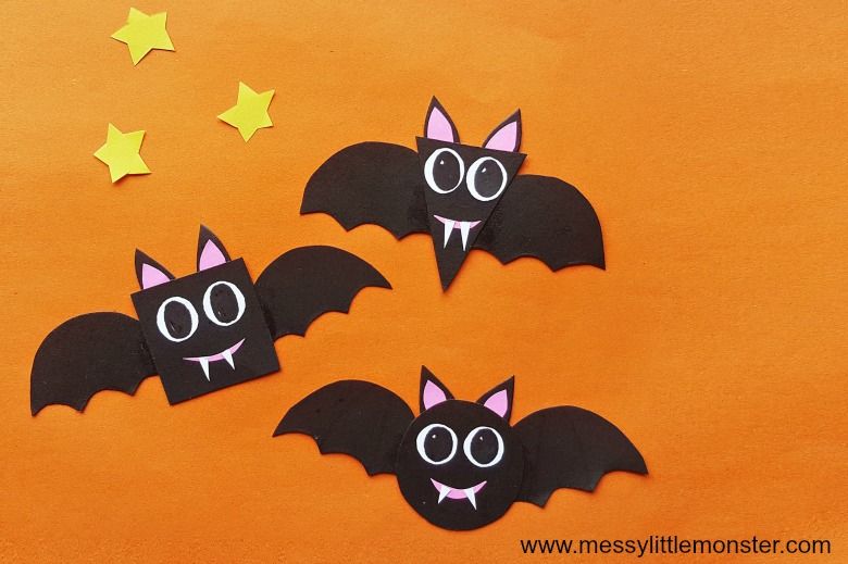 Halloween bat shape craft