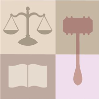 scales, gavel & book symbolizing justice