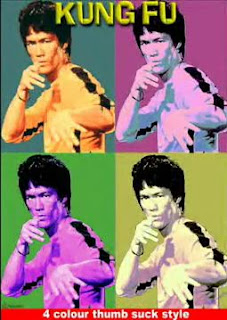 Kung Fu: 4 color thumb suck style: Parody of Bruce Lee