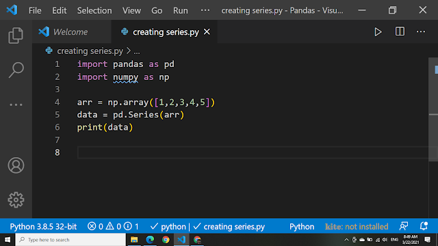 Array form numpy array