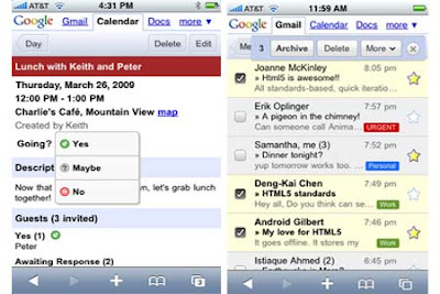 new gmail for mobile and calendar applications