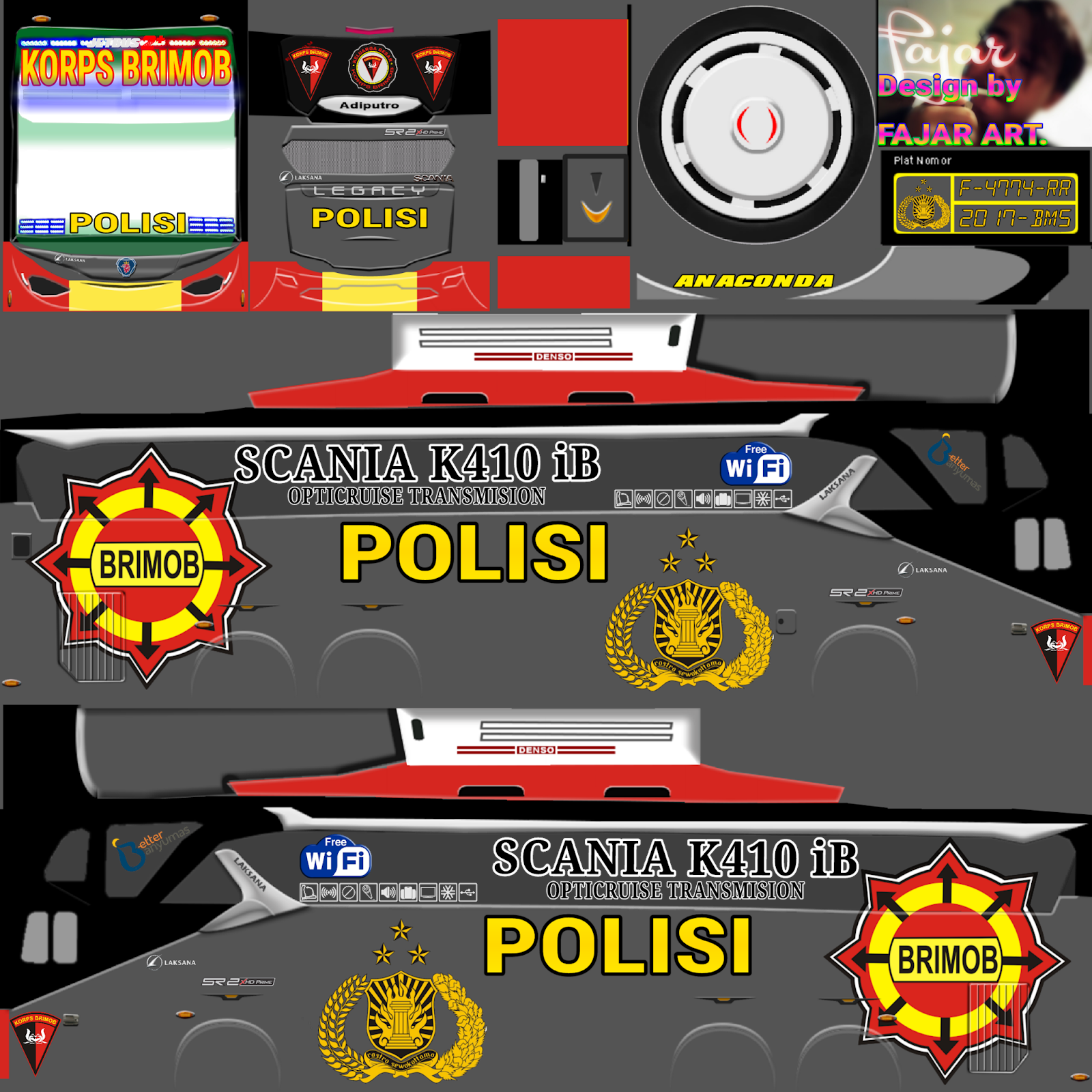 Kumpulan Mentahan dan Stiker  Livery Bus  Simulator  Indonesia