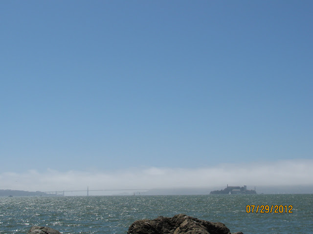 Golden Gate Bridge & Alcatraz in San Francisco Fog