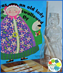 There Was an Old Lady Who Swallowed a Fly Interactive Reading Activity | Apples to Applique
