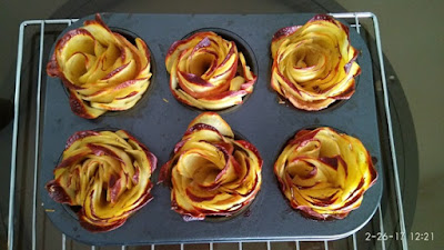 Potato roses out of the oven