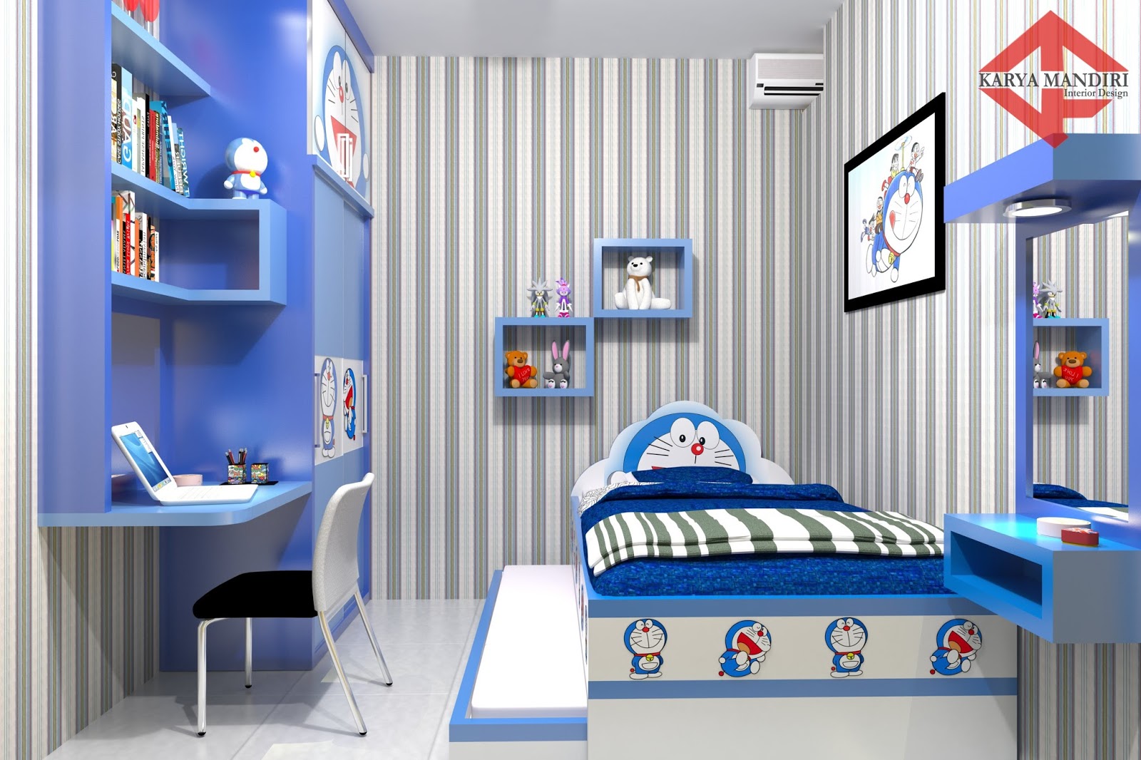  Dekorasi Kamar Tidur Tema Doraemon 