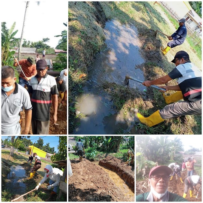 Gotong Royong Drainase sementara di RW.001 