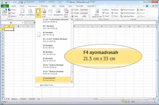 Membuat Ukuran Kertas F4 Folio