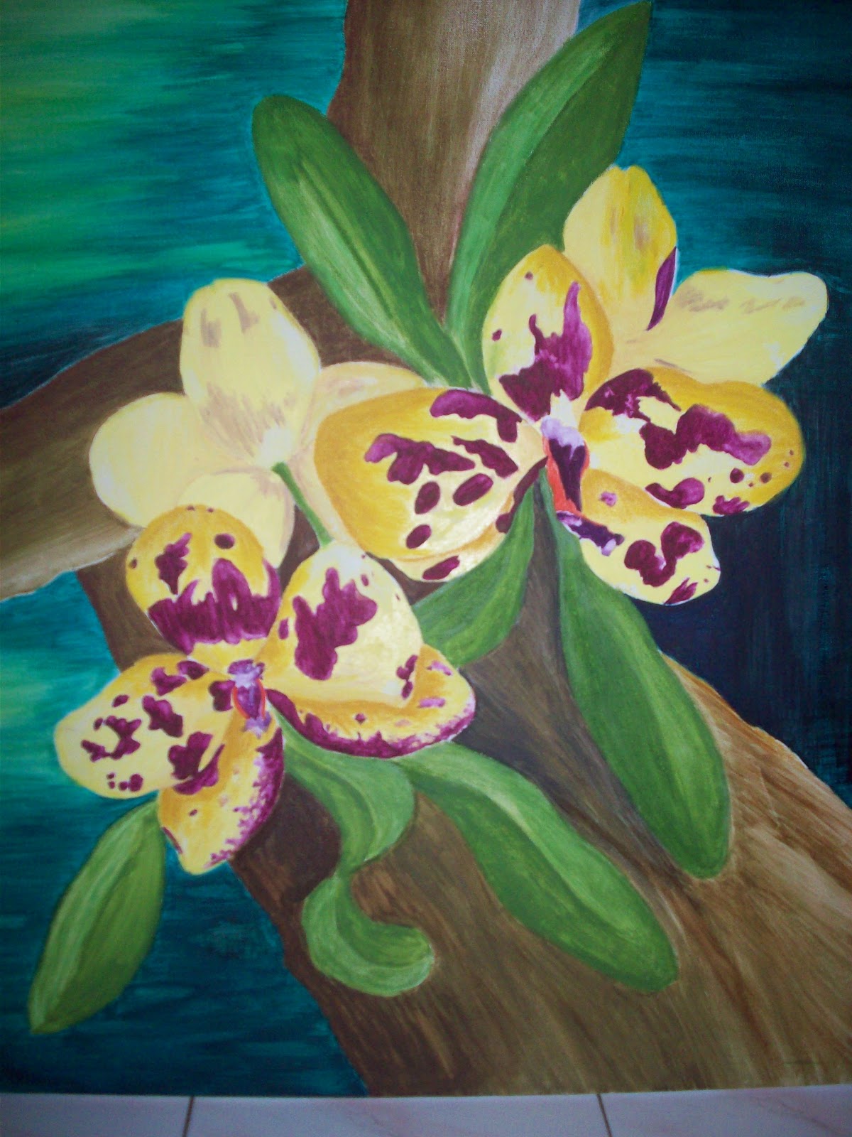 SENI BUDAYA Lukisan Bunga Anggrek