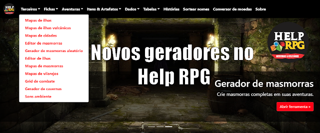 Novos geradores no site do Help RPG