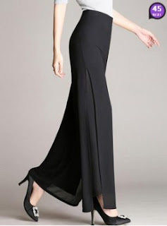 Solid Double Layer Chiffon Wide-Leg Casual Pants (Price:$ 24.01)