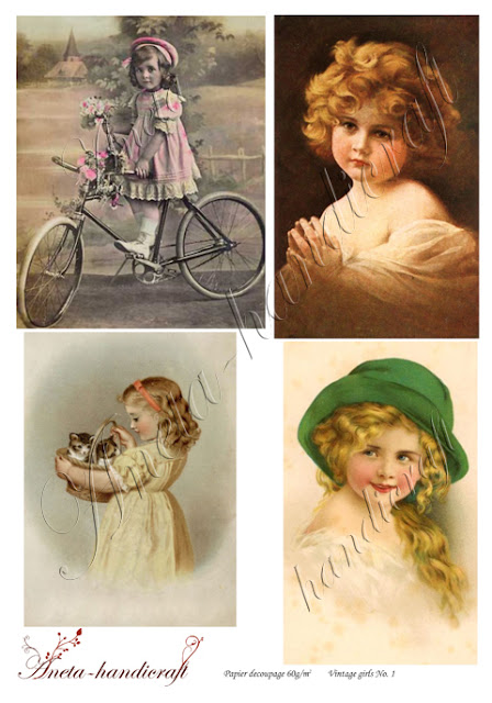 Aneta-handicraft decoupage papers- vintage girls collection