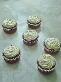 Red velvet cupcake with Cream Cheese frosting