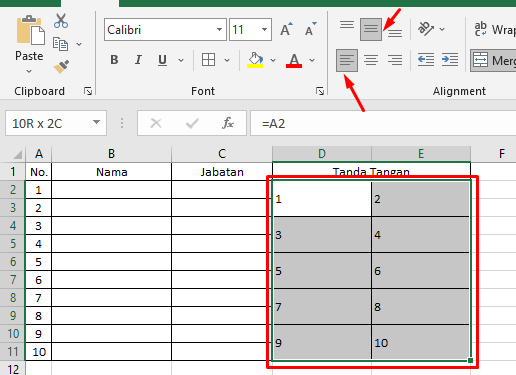 Cara Membuat Kolom Tanda Tangan di Excel Lengkap Dengan Nomor Urut