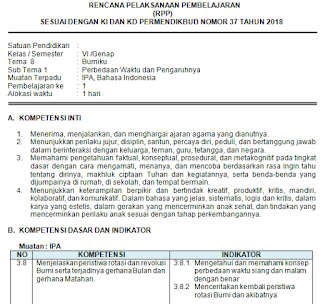 GAMBAR RPP KELAS 6 TEMA 8 SUBTEMA 1 REVISI 2018