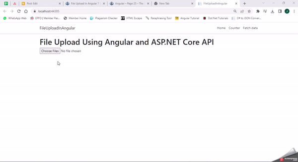 File Upload In Angular With .NET Core API