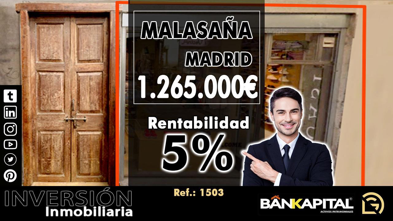 Local en venta en rentabilidad en Madrid España - Bankapital Inversiones