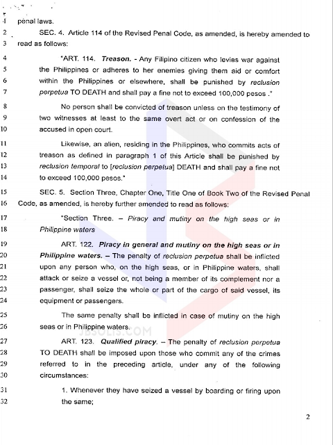  The Death Penalty bill otherwise known as the House Bill 01 has been approved in the House of Representative  and is only awaiting for the decision of the plenary to be implemented. What are the provisions of the Death Penalty Bill and what crimes can get you executed?   House Bill 01 is consist of 23 pages that contains full texts of the entire bill duly approved by the majority of Congressmen of the 17th Congress of the House of Representatives with vote of 12 in favor, 6 against and 1 who abstained to vote.                                    All the images are from the official website of the House of Representatives.                               What are the crimes punishable by death according to the Death Penalty Bill?    ©2016 THOUGHTSKOTO