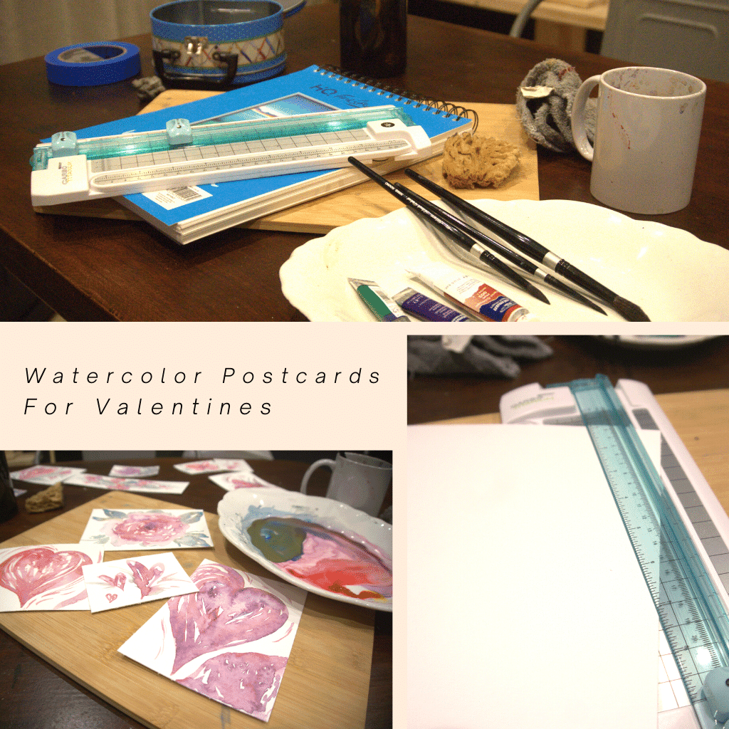 Get your supplies together and begin creating your watercolor postcards.