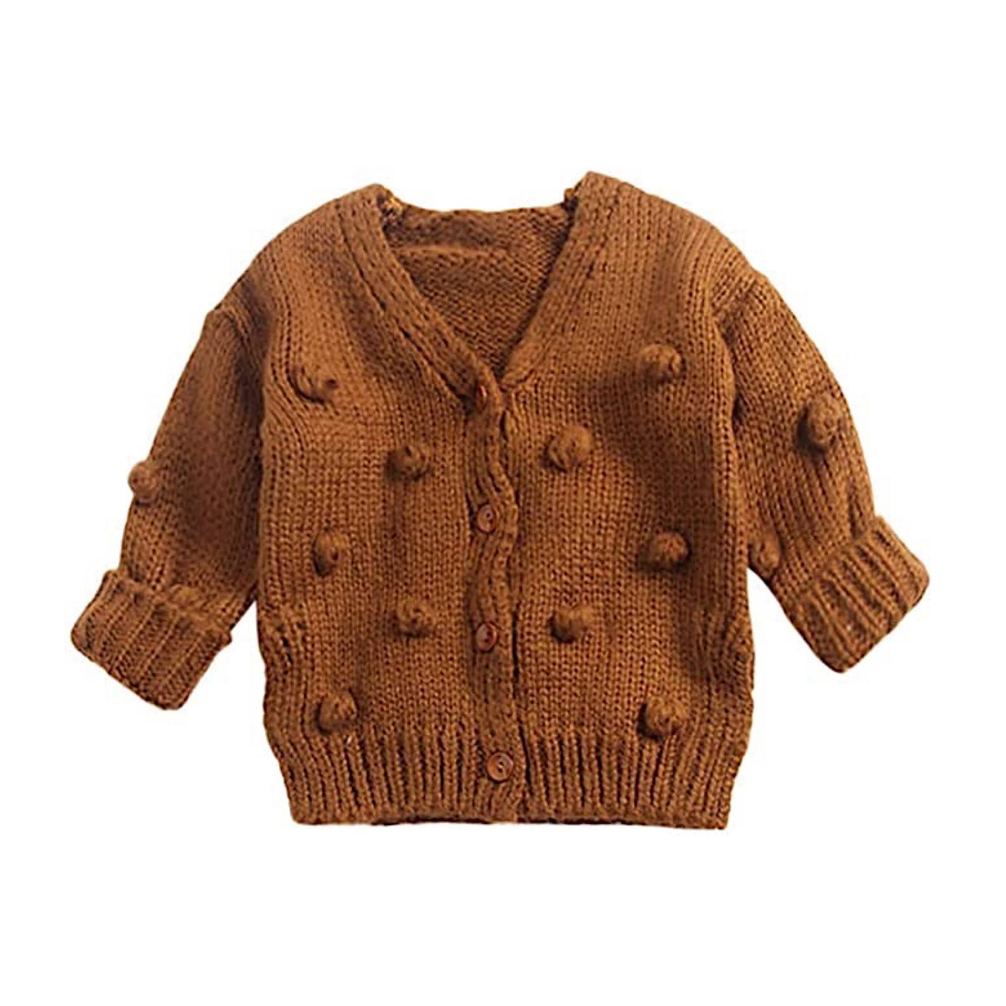 Toddler Brown Pom Pom Cardigan from Amazon