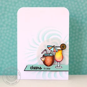 Sunny Studio Stamps: Tropical Paradise Fruity Umbrella Drink Cheers Card by Anni Lerche.