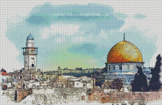 Masjid al Aqsa cross stitch Islam