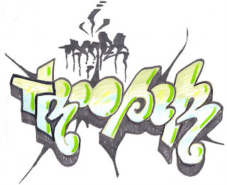 Sketch TROPER on graffiti block box