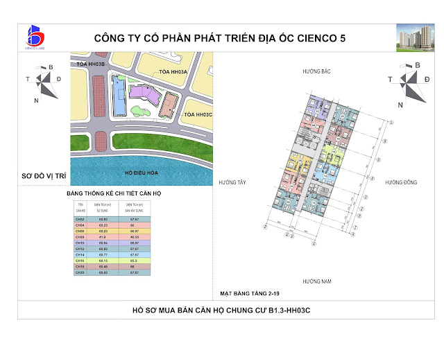 Mặt bằng tổng thế căn hộ chung cư b1.3 hh03c thanh hà