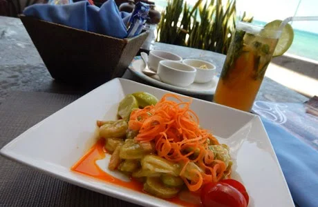 Ceviche de camarón en Fairmont Mayakoba