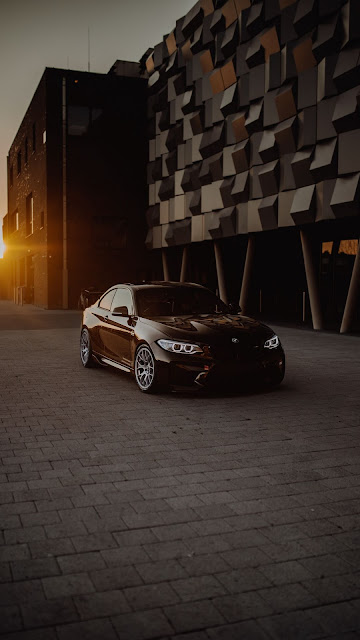 BMW, Sports Car, Black, Sunset