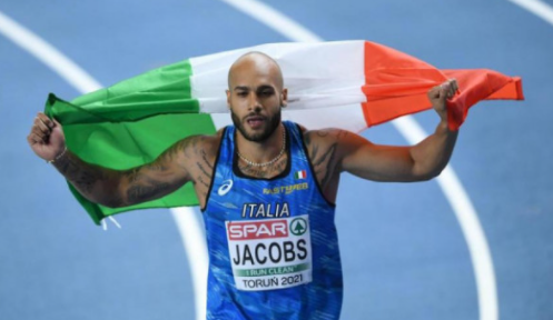 The fastest man is Marcel Jacobs of Italy