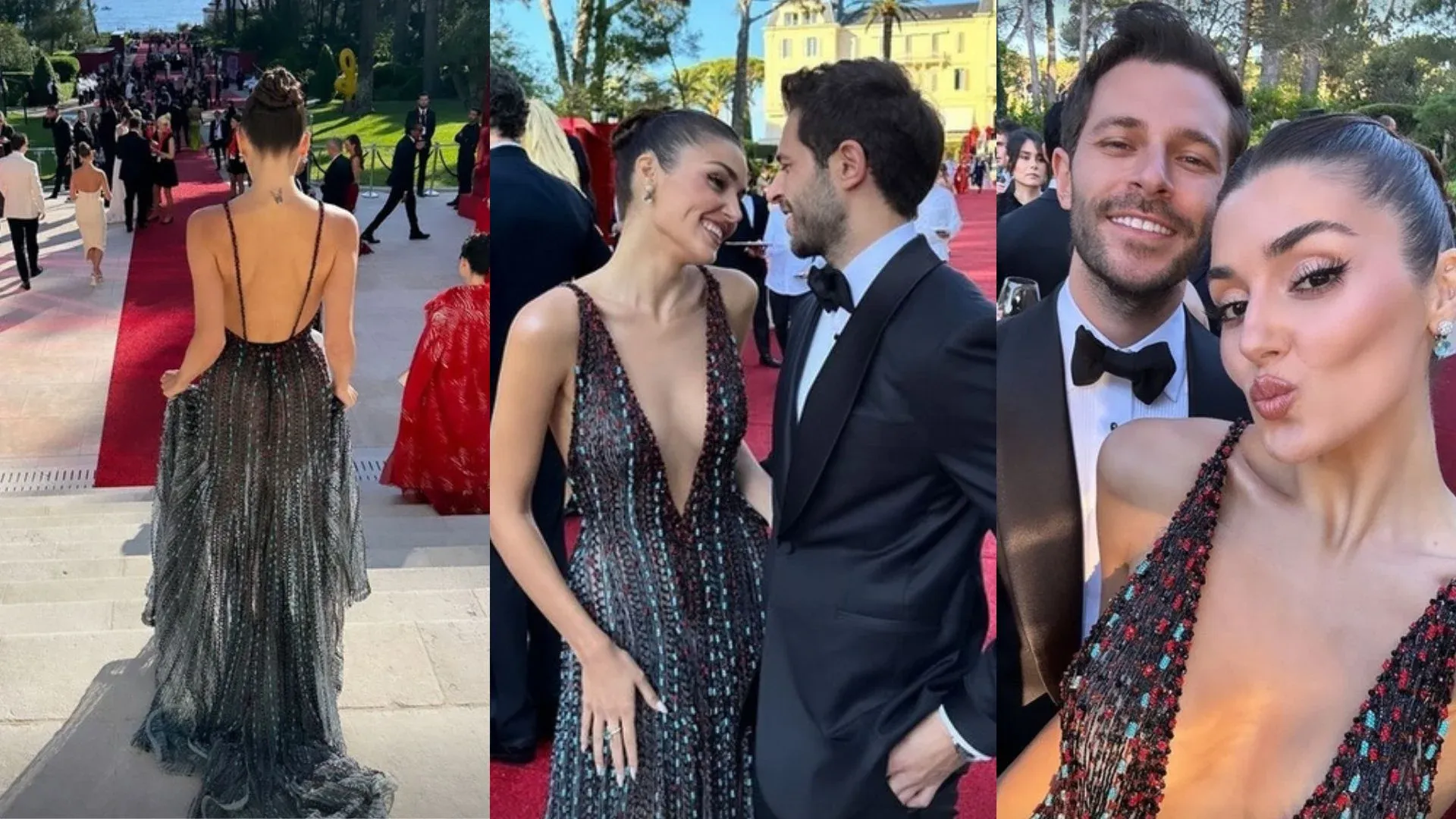 Hakan Sabancı accompanied Hande Erçel at the Cannes Film Festival. They shared their red carpet photos on social media