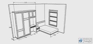 Kontraktor Interior - Dipan, Almari/wardrobe, Nakas/nightstand, Meja Cermin/dresser 