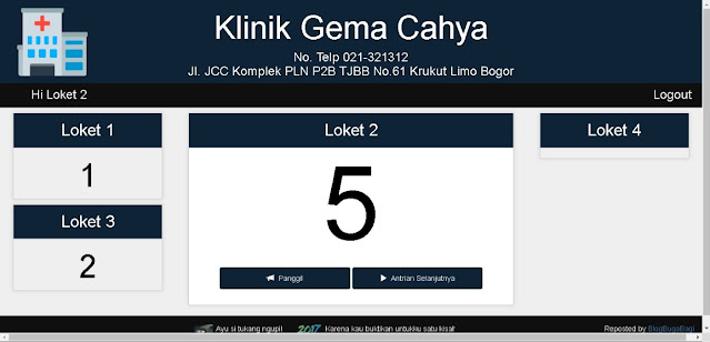 Sistem Informasi Pemanggilan Antrian dan Loket Berbasis Web